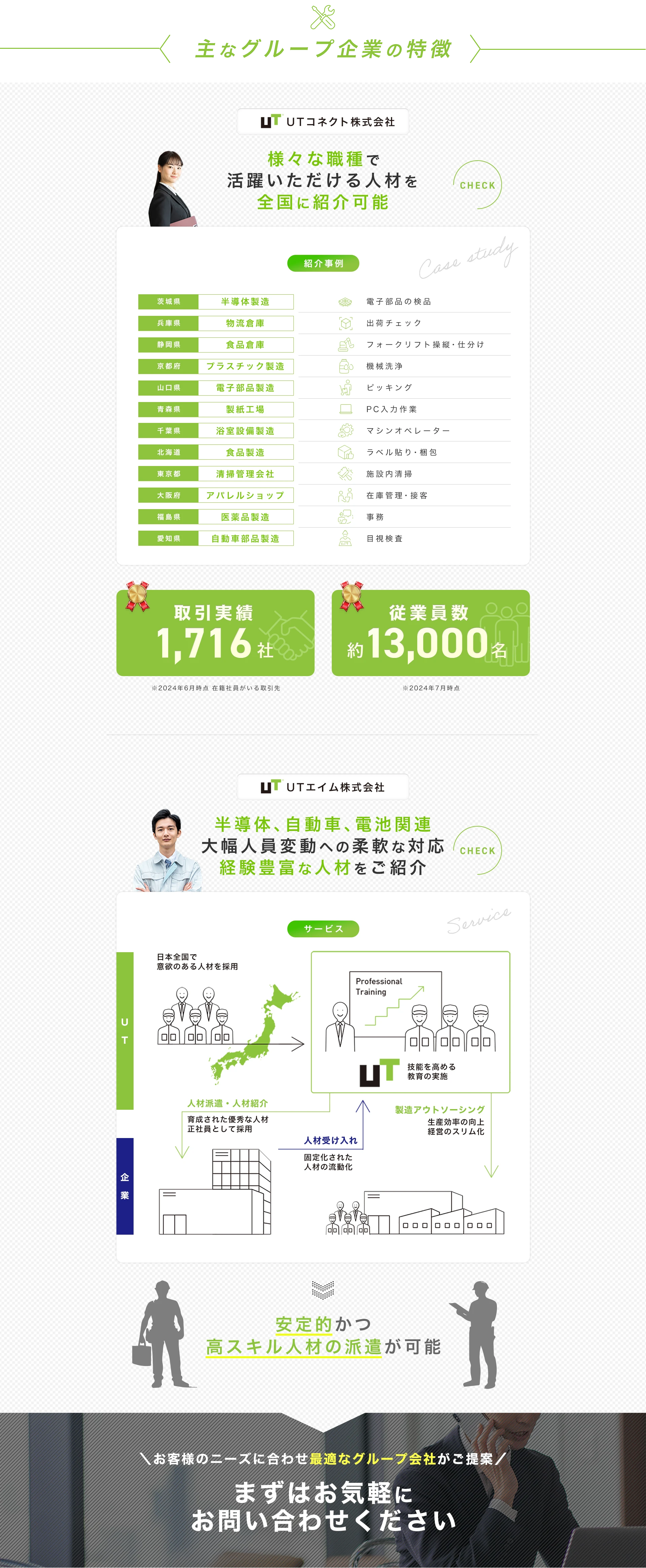 UTグループ企業の特徴